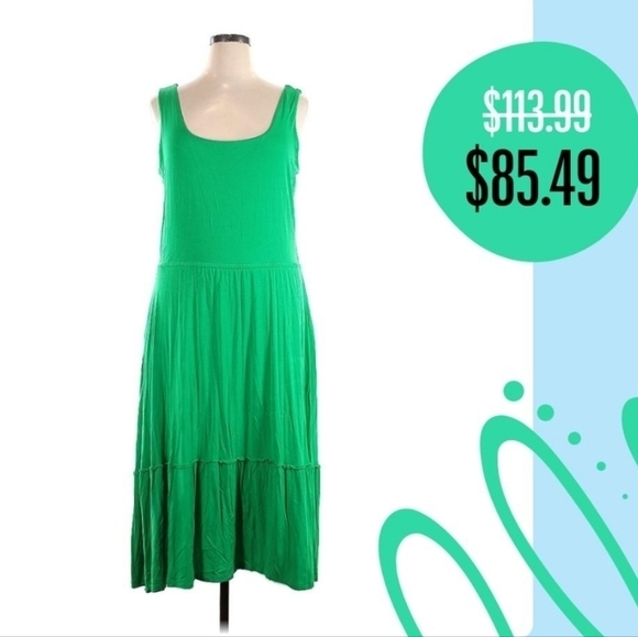 Jason Wu Kelly Green Tiered Casual dress size - Picture 7 of 7